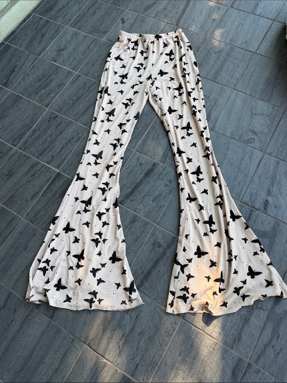 VRG GRL Butterfly prints wide Flare Leggings